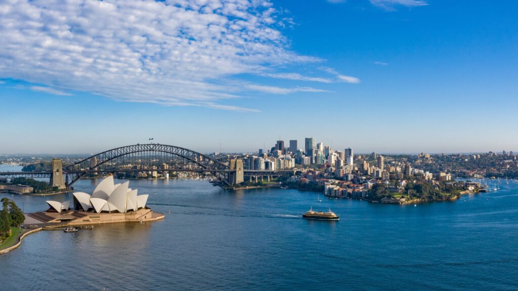 Aerial photo of Sydney harbor